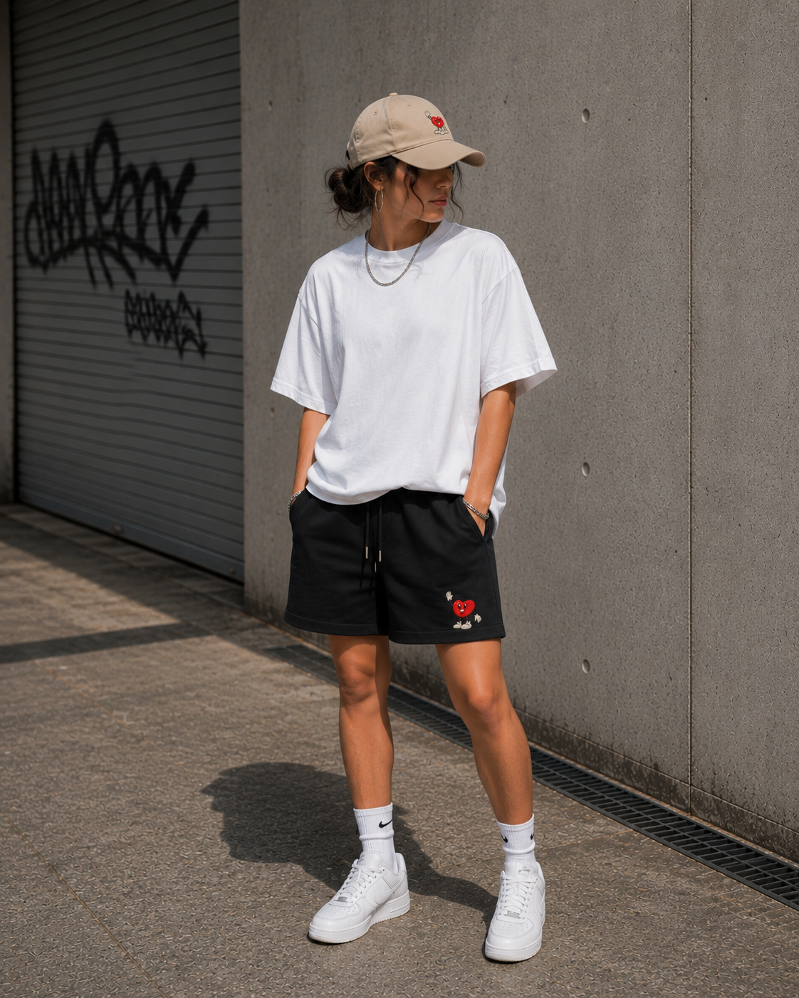 HEY THERE BEIGE CAP