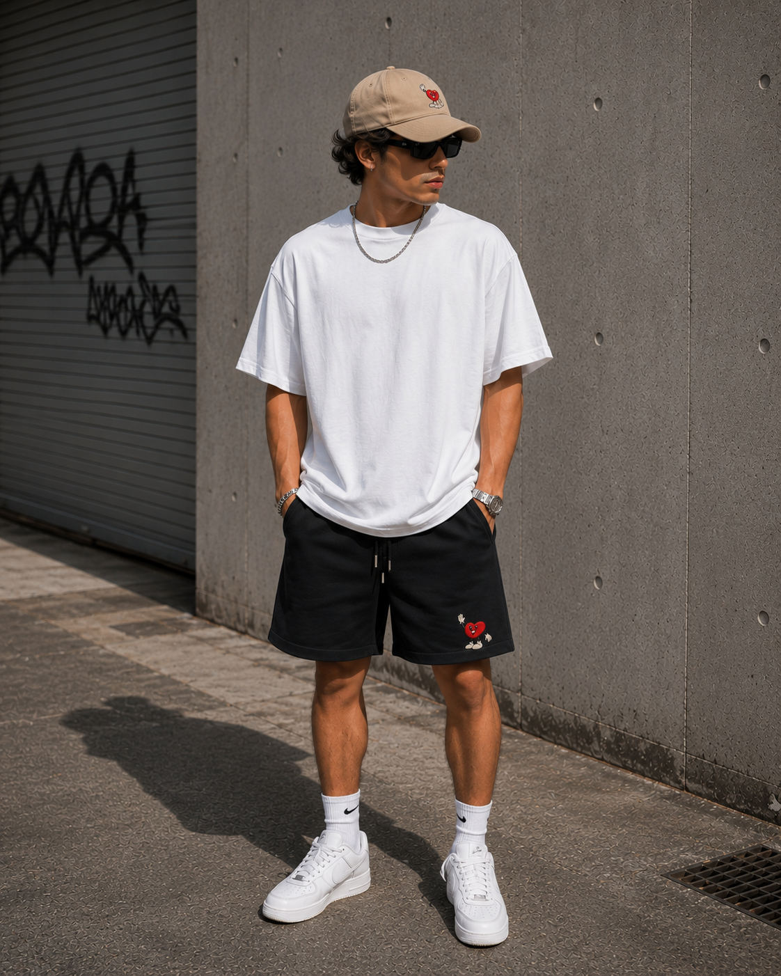 HEY THERE BLACK SHORTS